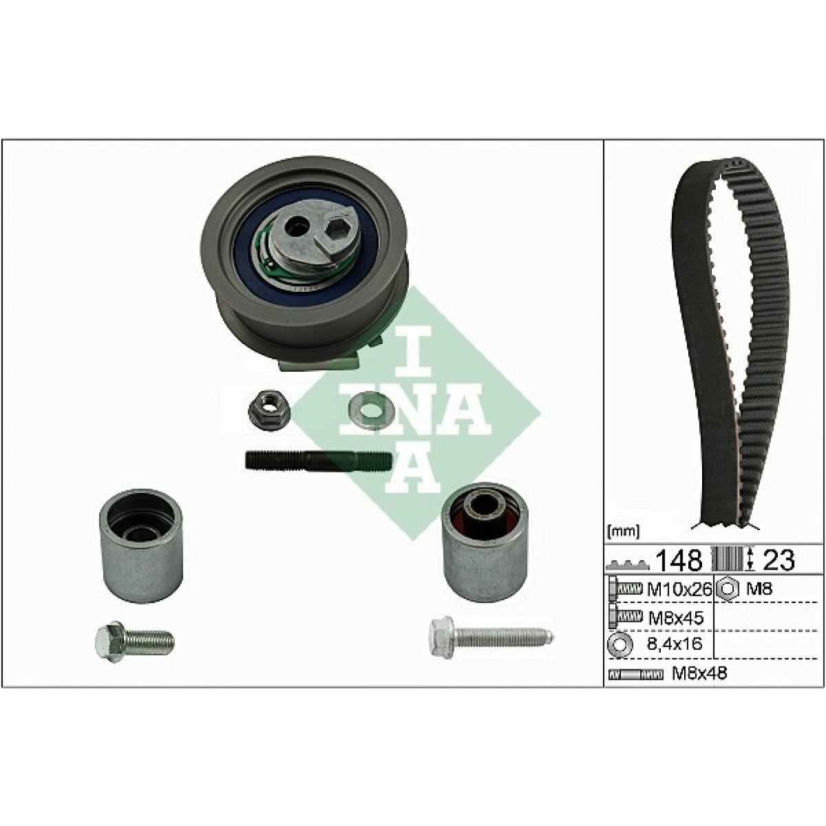 INA Timing Belt Set INA - Audi / VW Golf 2.0 FSI Turbo