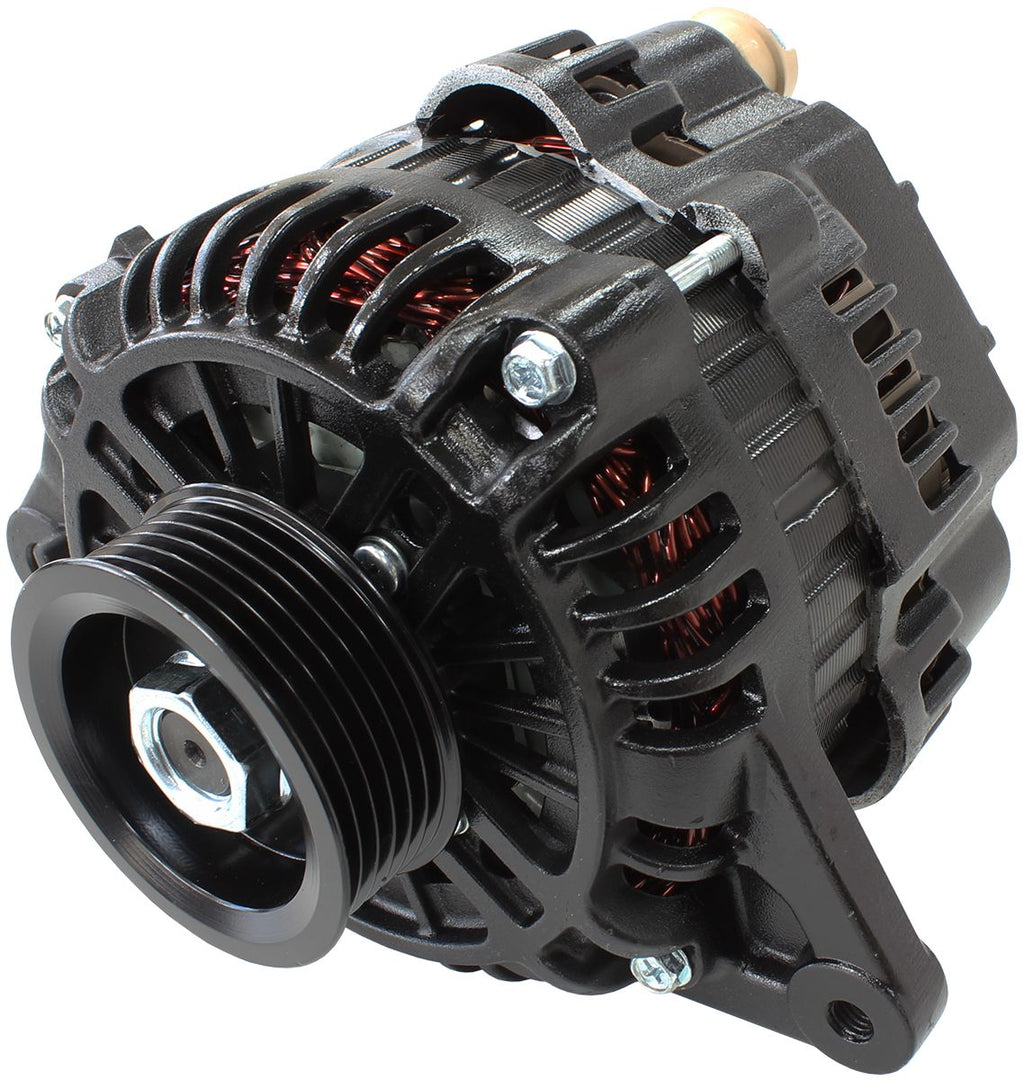 Aeroflow 130 AMP High Output Direct Fit Alternator - Black Finish - Mitsubishi Lancer Evolution 4-9