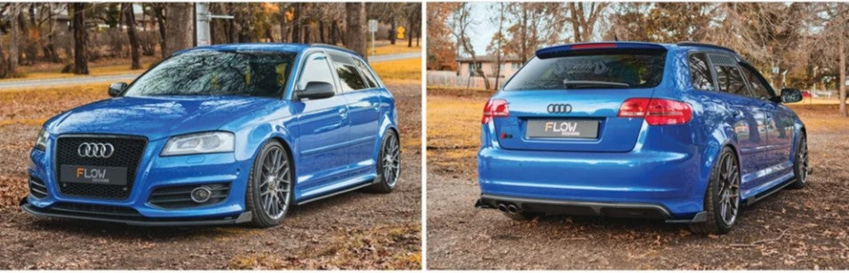 Flow Design Full Lip Splitter Set (Gloss Black) - Audi S3 8P2 Hatchback (PFL)