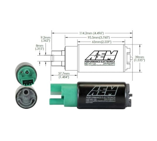 AEM 340LPH 65mm Fuel Pump Kit w/o Mounting Hooks - Ethanol Compatible - Universal