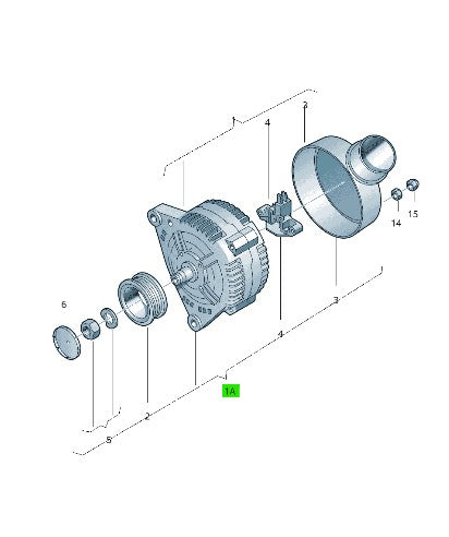 Audi/VW Alternator Assy (Genuine Part) - VW/Audi 1.4 TSI / TFSI