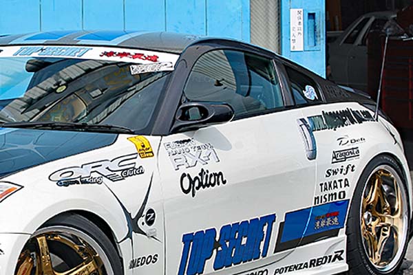 Top Secret Carbon Pillar Garnish Roof For Nissan Fairlady Z33 350z